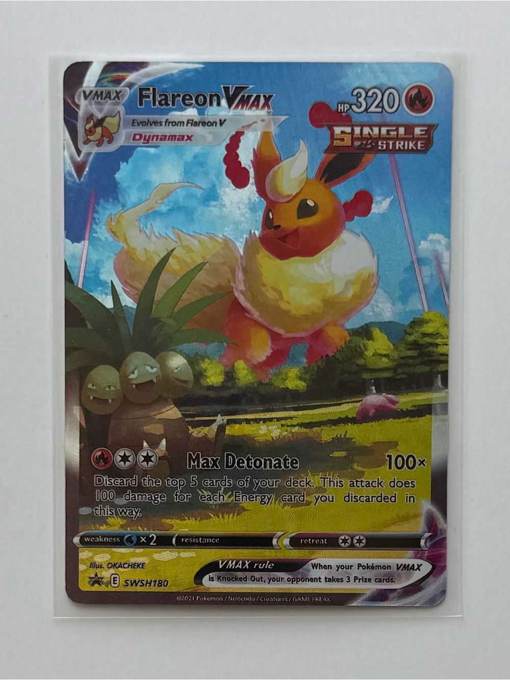 Pokémon Flareon VMAX SWSH180 Sword & Shield Promo Holo, Fan Art, Custom Card